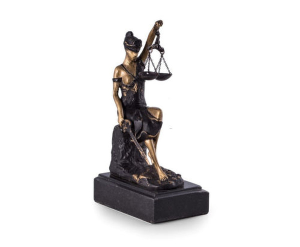 Law and Justice Statue - Seated Blind Lady Justice sculpture
